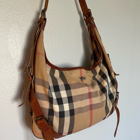 Burberry Handbags - Burberry Canvas Leather Shoulder Bag